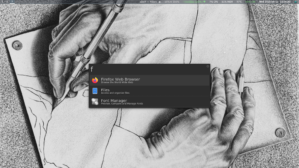 Sway Desktop with Albert Summoned